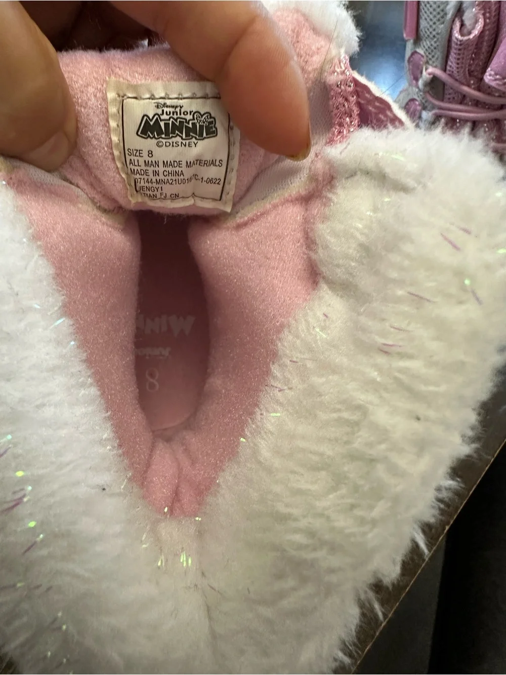 Disney Minnie Pink and White Girls Winter Boots